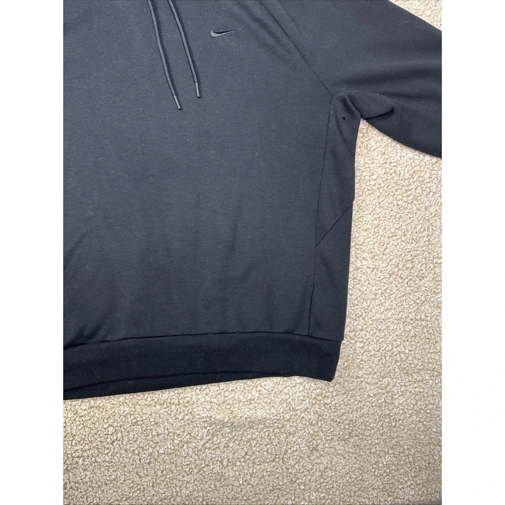Nike Dri-Fit Primary Fleece UV Hoodie Mens M Black Pullover Sweatshirt EUC